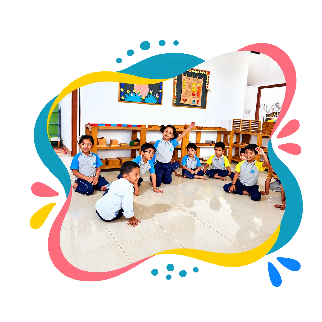 Children in a project-based learning activity at Adra