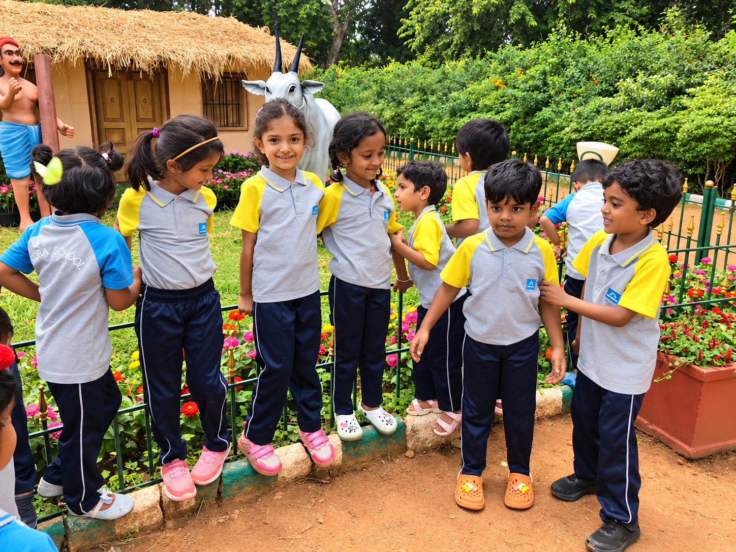 Children playing in garden